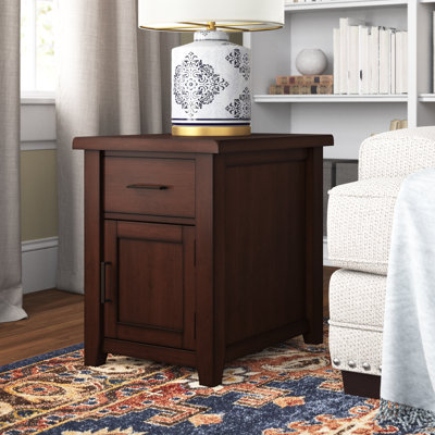 Larae Solid Wood End Table with Storage