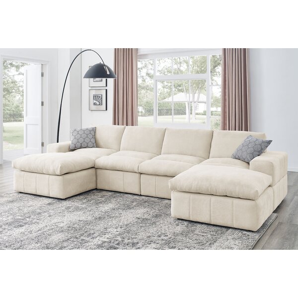 7 Pcs Sectional Modern Sofa Set Couch Microsuede Reversible Chaise Ottoman USA 