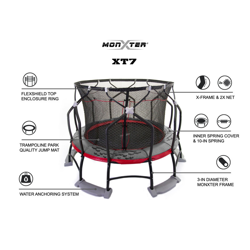 Monxter Titan 14 Round Trampoline With Safety Enclosure Wayfair