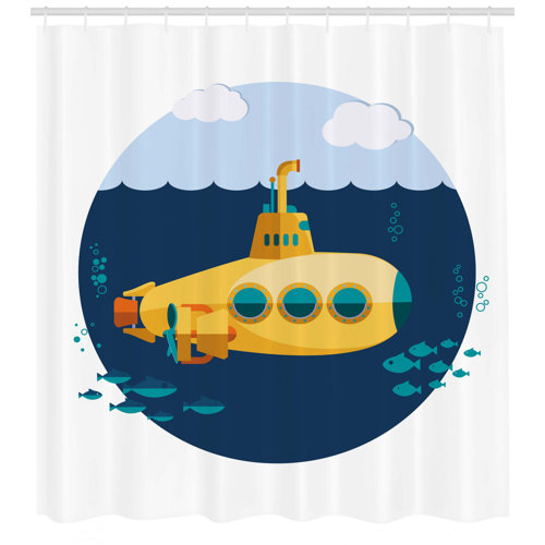 East Urban Home Submarine Shower Curtain Set Hooks Wayfair