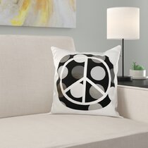 InGENIUS Peace Signs Love Peace Sign Positive Inspiration 70's Throw Pillow 18x18 Multicolor 
