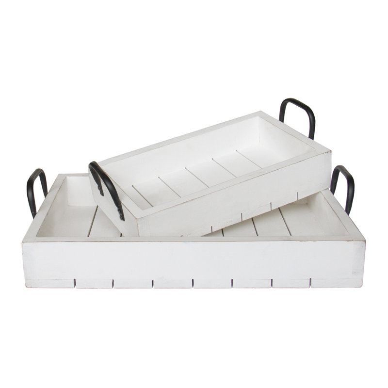 white rustic tray