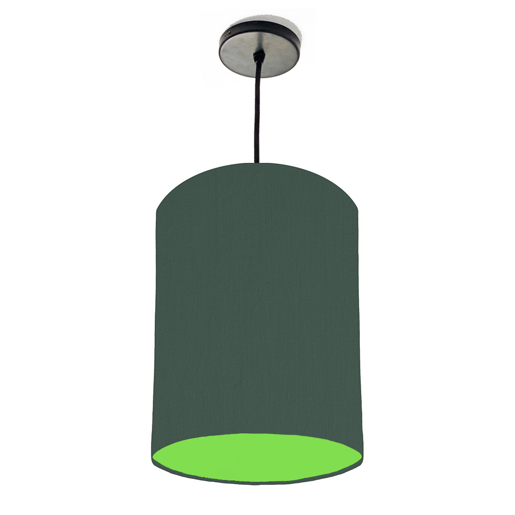 Hokku Designs 20 cm x 20 cm H Trommelförmiger Lampenschirm aus Baumwolle Farbe: Flaschengrün/Lindgrün