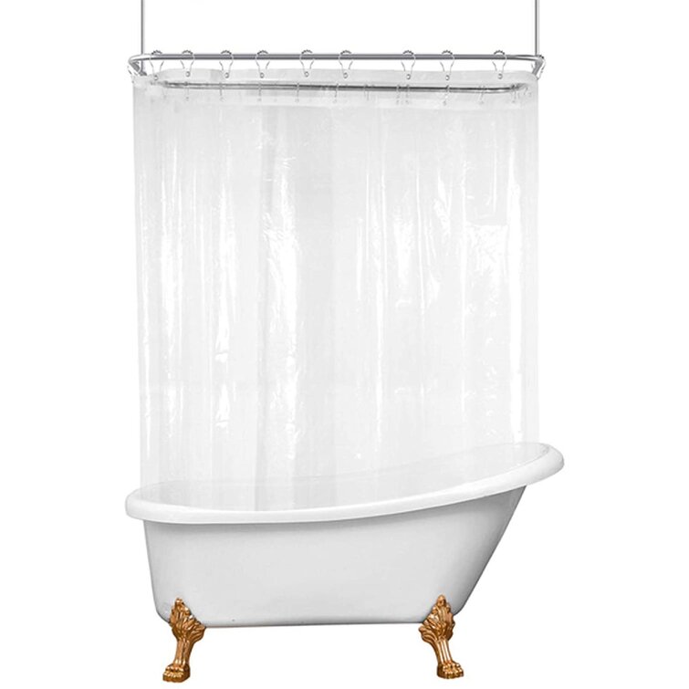 Clear Clawfoot Tub All Around Shower Curtain 180X70 Inches Wrap Around Bathroom