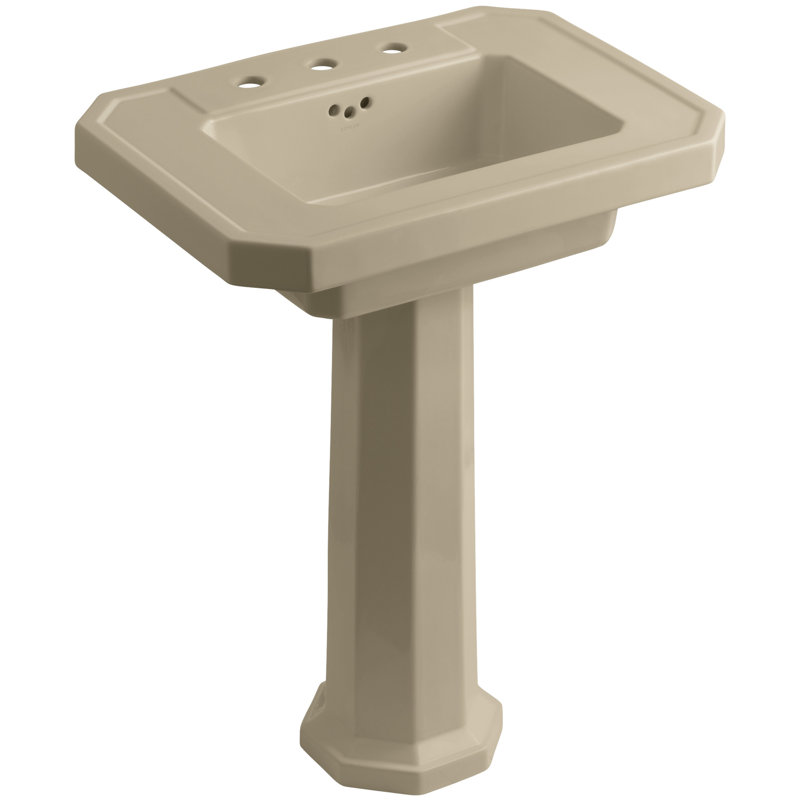 Kathryn Ceramic 27 Pedestal Bathroom Sink With Overflow