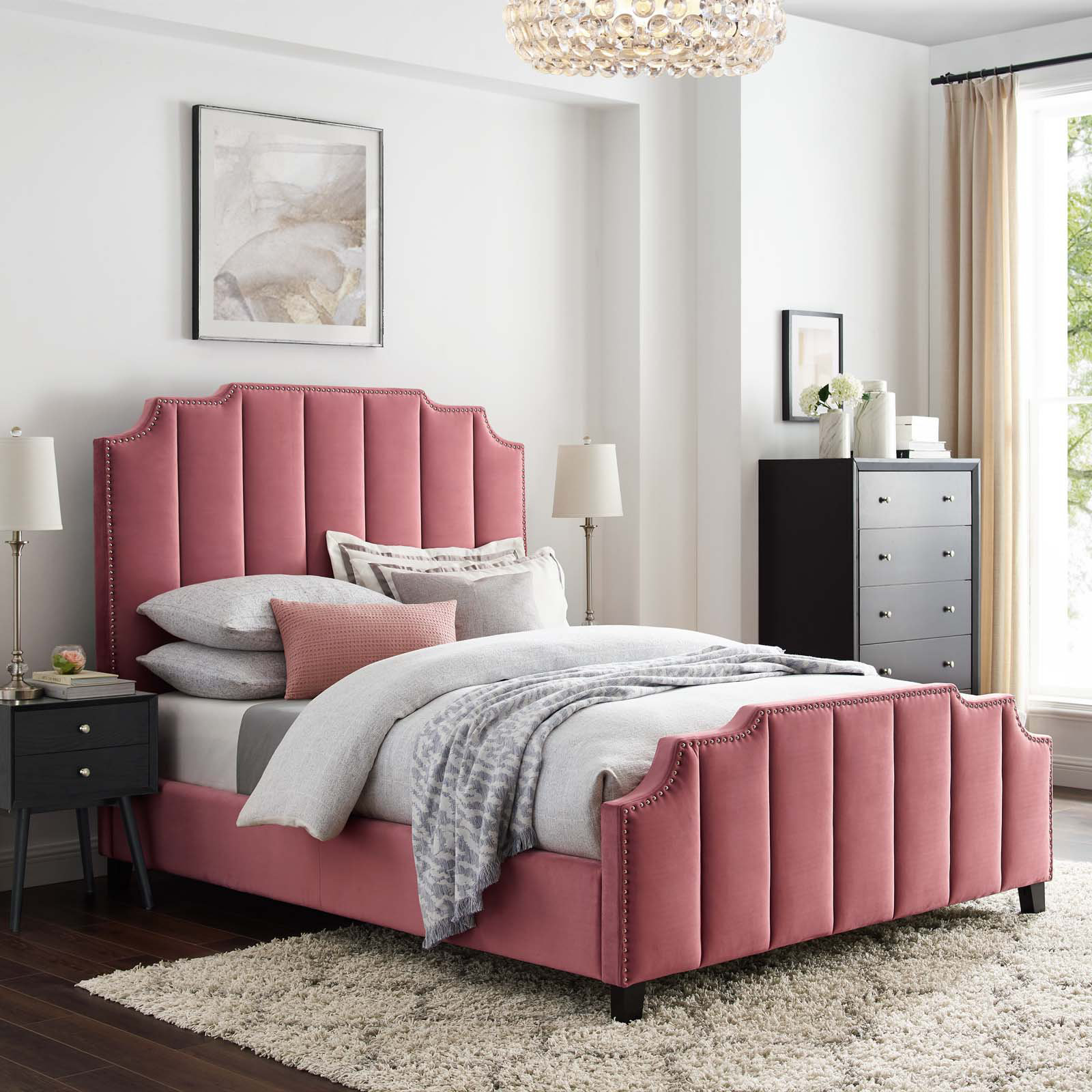 Red Barrel Studio Roksanda Queen Tufted Upholstered Low Profile Platform Bed Wayfair