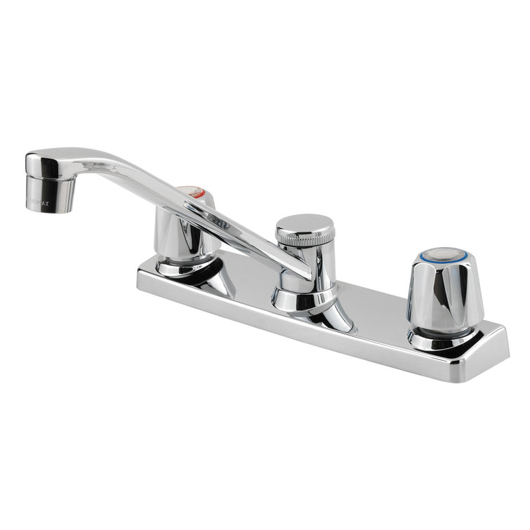 Pfirst Series Double Handle Kitchen Faucet with Side Spray