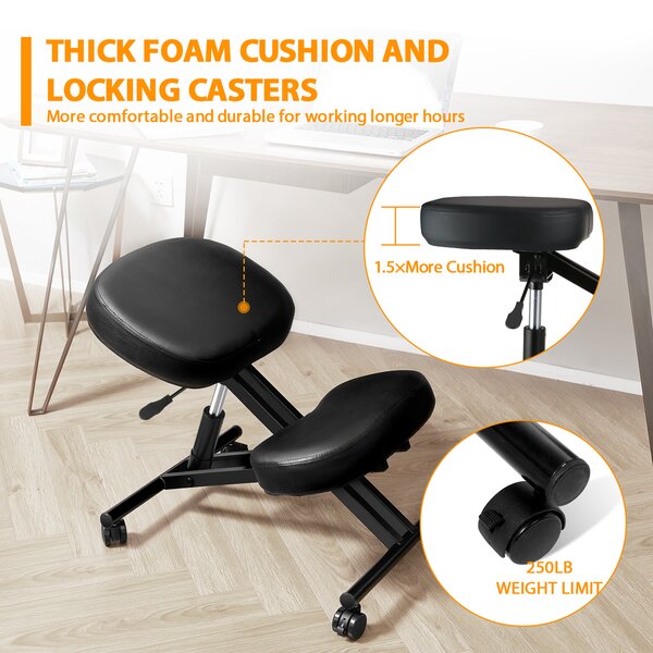 Ergonomic Angled Kneeling Chair With Thick Comfortable Moulded Foam Cushions 