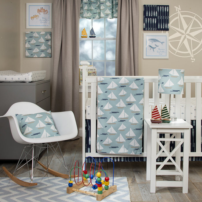 Baby Baby Bedding White Navy Nautica Kids Set Sail Nautical Anchor