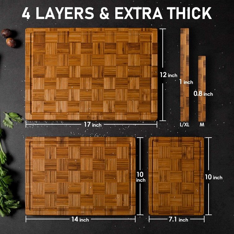 Chopping Boards Details about  / Extra Large Bamboo Cutting Boards, Set of 3