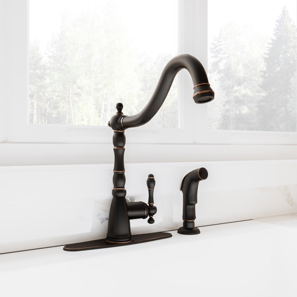 Design House Oakmont Single Handle Kitchen Faucet with Side ...