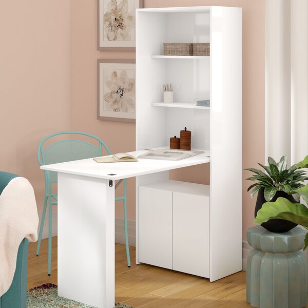 Bookcase With Fold Out Desk Wayfair