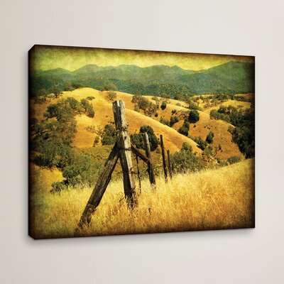 Weathered Ranch Fence Photographic Print on Wrapped Canvas Loon Peak® Size: 8