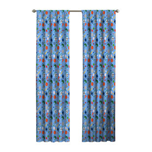 Baby Kids Curtains Lou Ann Graphic Print Text Blackout Thermal Rod Pocket Single Curtain Panel