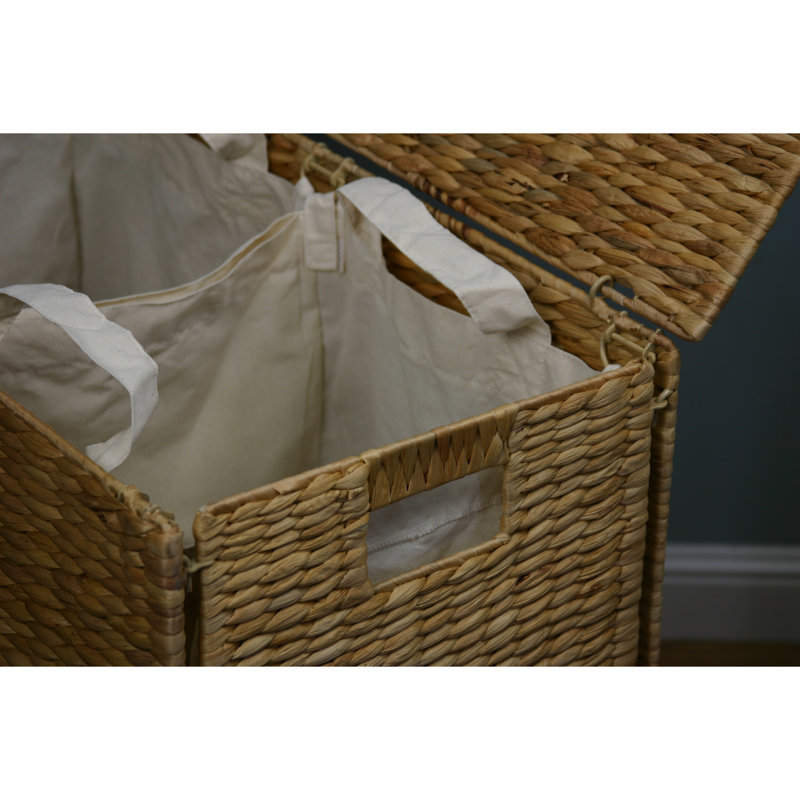 Bayou Breeze Wicker Double Sided Laundry Clothes Hamper Basket Laundry Clothes Hamper Basket