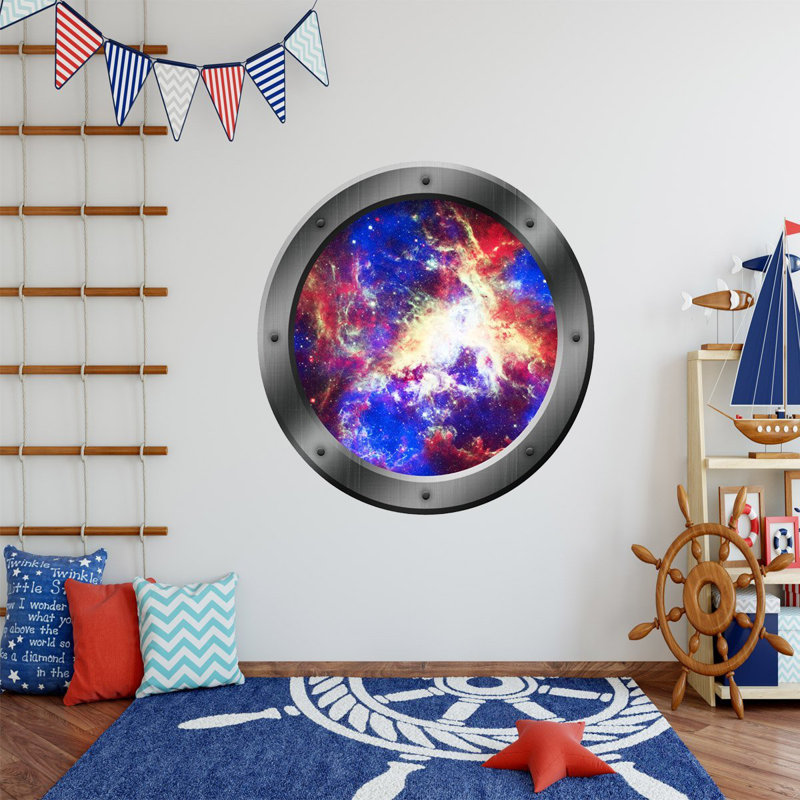 Zoomie Kids Stecker Universe Porthole Outer Space Window Wall Decal Wayfair