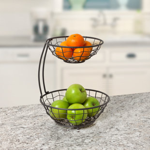 2 Tier Fruit Basket Stand Wayfair Arched 2 Tier Fruit Bowl