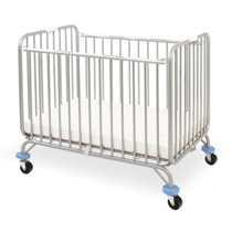 silver metal crib