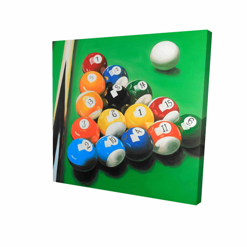 Winston Porter Pool Table With Ball Formation Oil Painting Print
