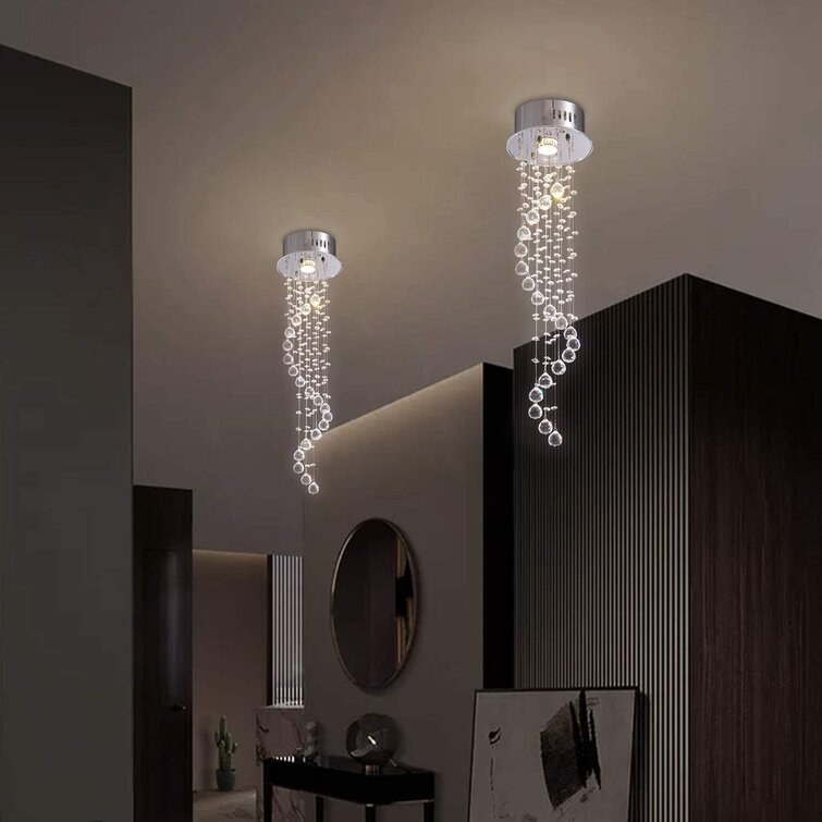 Siljoy Raindrop Chandelier Lighting Modern Crystal Ceiling Lighting D7.9 x H29.5