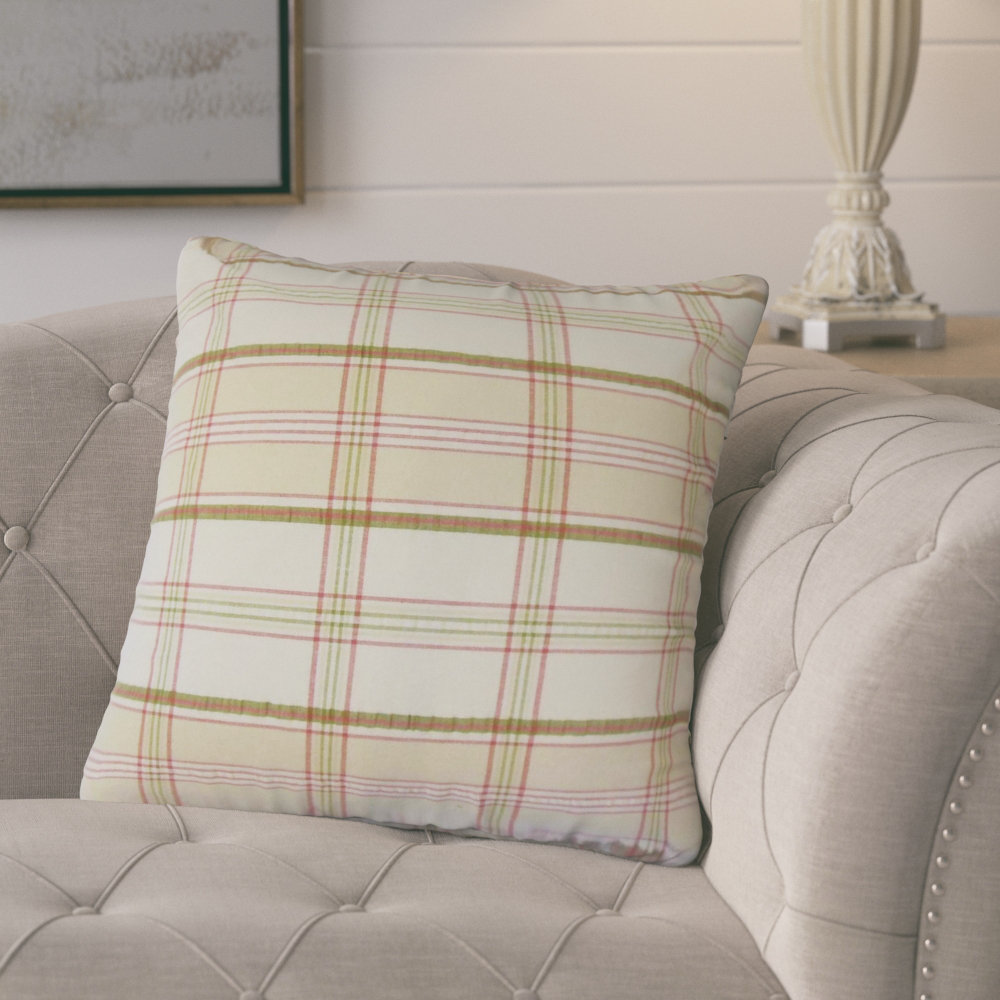 August Grove Jacobsen Plaid Down Filled 100 Cotton Throw Pillow Wayfair