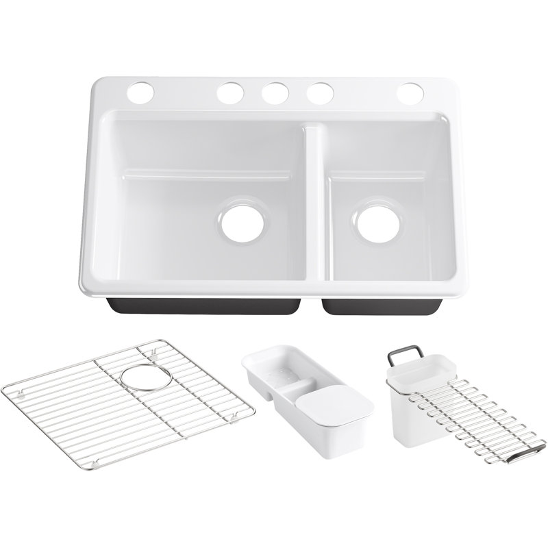 K 8669 5ua3 0 Kohler Riverby 33 L X 22 W Double Basin Undermount