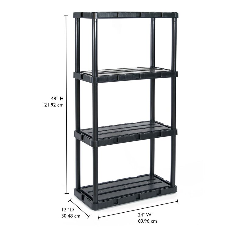 Black Keter 5-Shelf Heavy Duty Utility Plastic Freestanding Ventilated Shelving Unit