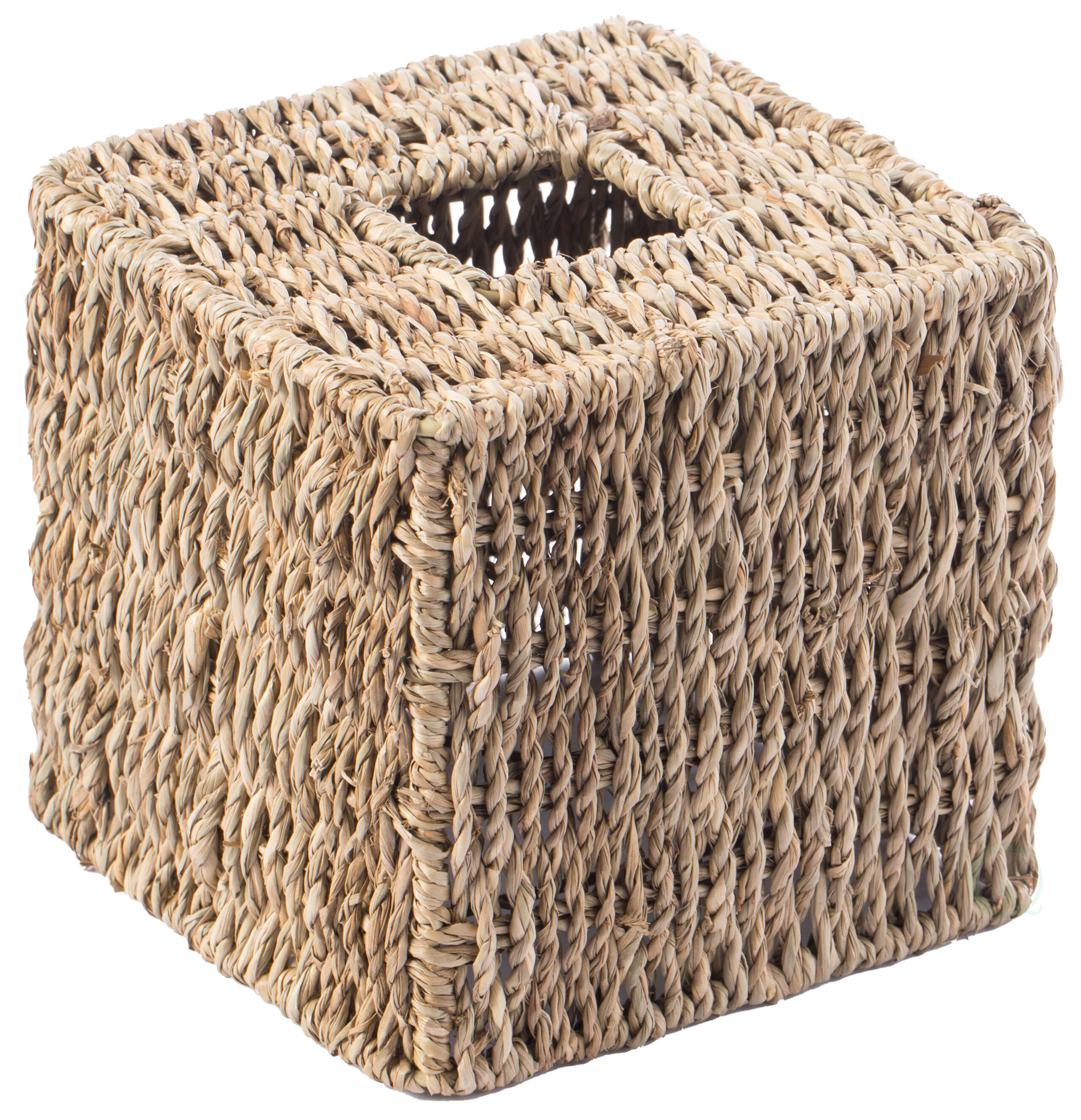 Original homeloo Woven Seagrass Straw Square Tissue Box Cover Holder 