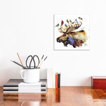 by Dean Crouser Moose Art Moose Painting MOOSE in WINTER Watercolor Print
