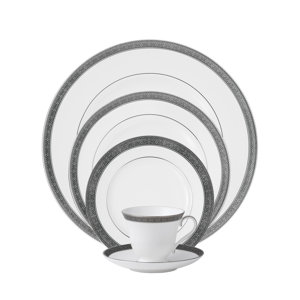 Newgrange Platinum Bone China 5 Piece Place Setting, Service for 1