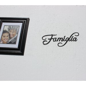 Famiglia Italian Word for Family Metal Wall Du00e9cor