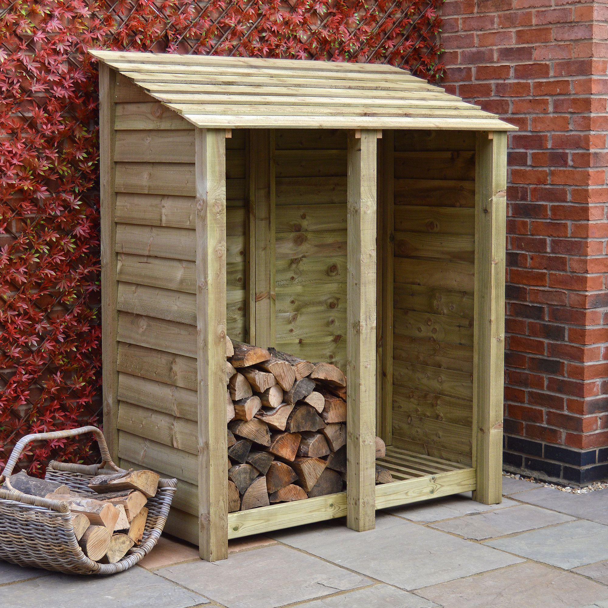 Dakota Fields 150Cm W x 80Cm D Solid Wood Log Store Wayfair.co.uk