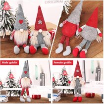 2pcs Swedish Tomtes Gnomes Ornaments Mr&Mrs Scandinavian Figurine Nisse Nordic Elf Doll for Xmas Tiered Tray Home Table Decor Christmas Gnomes Plush Decorations