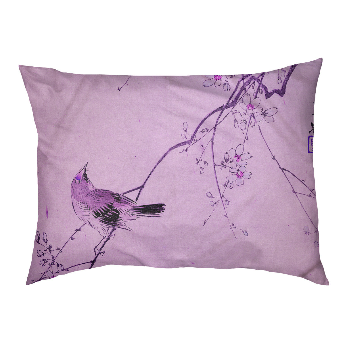 Tucker Murphy Pet Carmean Vintage Japanese Bird And Blossoms Watercolor Dog Pillow Wayfair