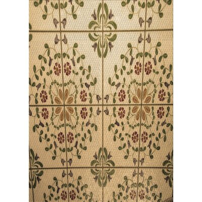 Floral Wool Bisque/Brown Area Rug East Urban Home Rug Size: Runner 2' x 5'
