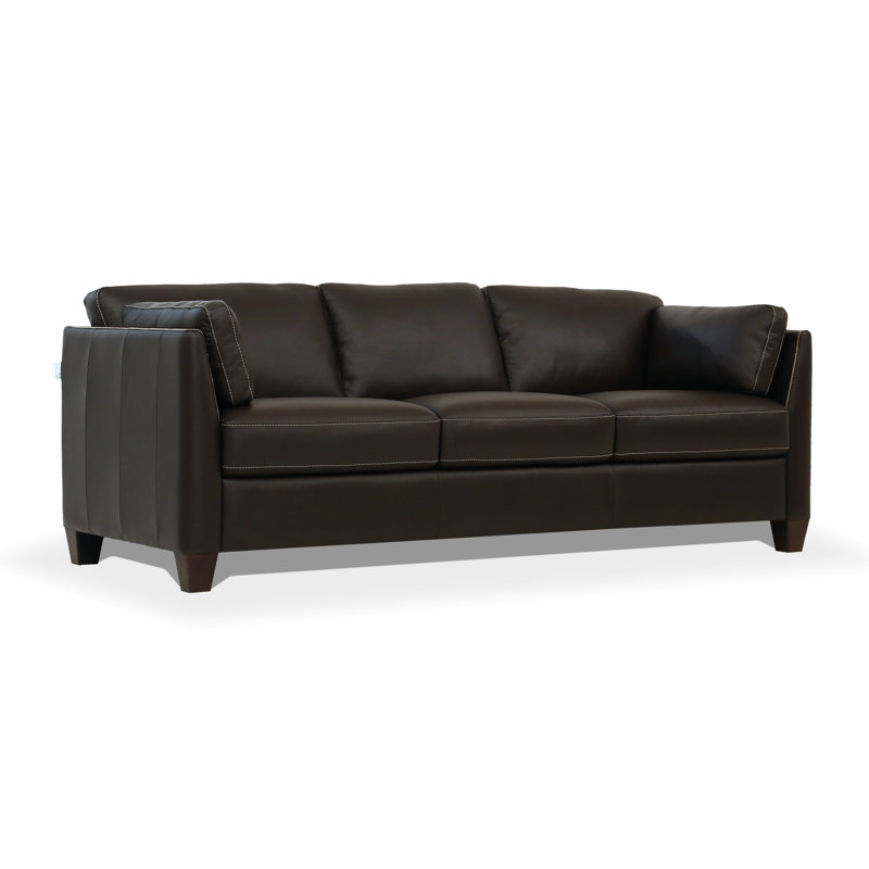 Laude Run Neace Leather Sofa Wayfair
