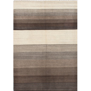 One-of-a-Kind Luribaft Gabbeh Riz Hand-Knotted Brown/Beige Area Rug