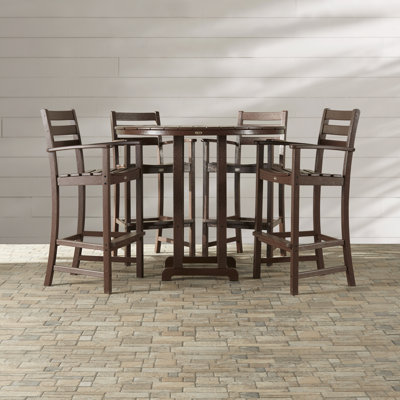 Monterey Bay 5 Piece Bar Height Dining Set Trex Outdoor Color: Vintage Lantern