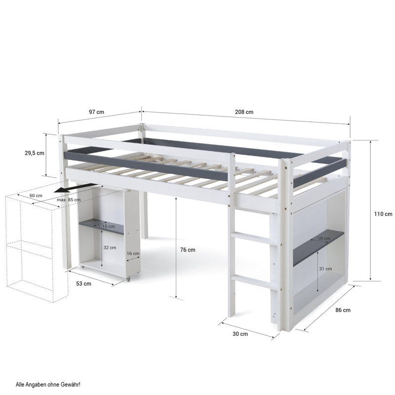 Isabelle Max Hochbett Funktionsbett Estes Mit Schreibtisch 90 X
