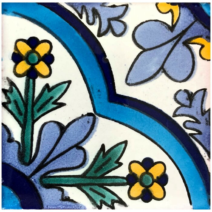 Lighting Ceiling Fans Mexican Talavera Design Flower Fan