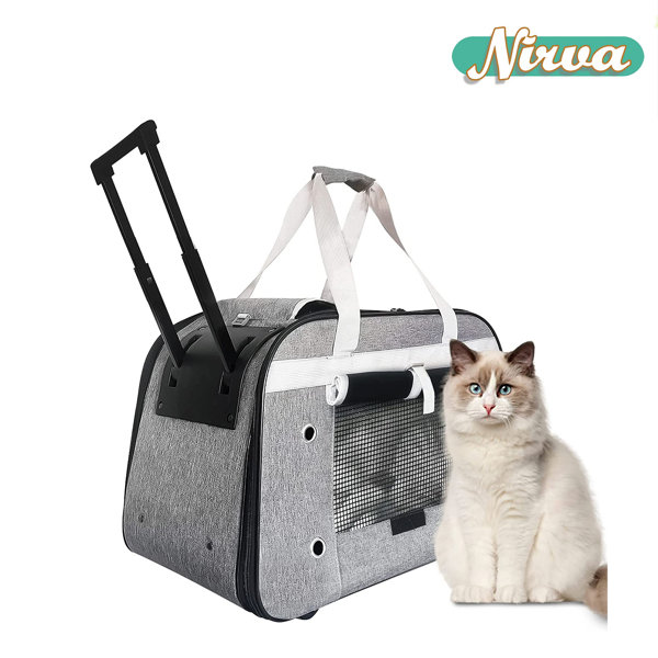 Two Sided Expandable Rolling Carrier Ruff Life Airline Approved Expandable Premium Pet Carrier on Wheels Designed for Dogs & Cats Extra Spacious Soft Lined Carrier! 