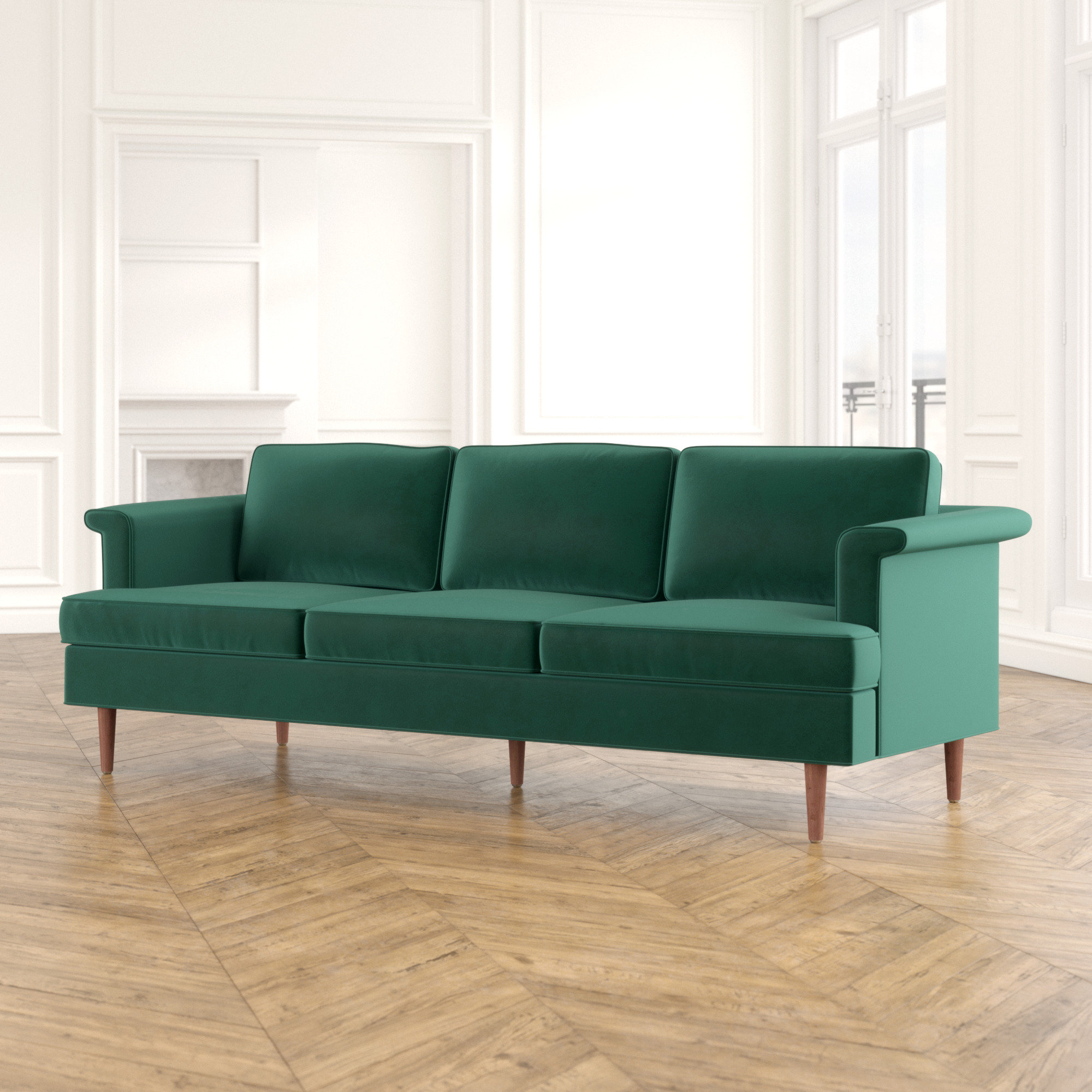 Willa Arlo Interiors Hillam Velvet 87 Rolled Arm Sofa Reviews