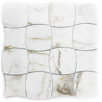 Abolos Nature Carrara White 7 X 7 Glass Field Tile Wayfair