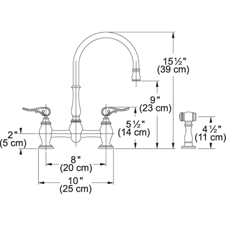 Franke Farmhouse Double Handle Kitchen Faucet with Side Spray ...