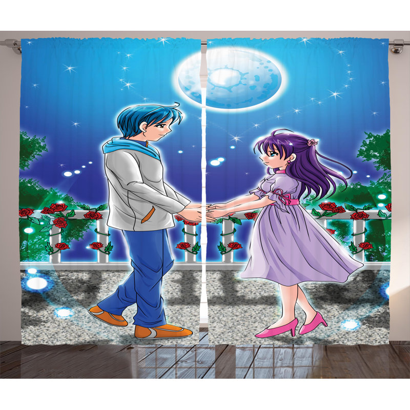 East Urban Home Anime Illustration Of Romantic Couple Holding