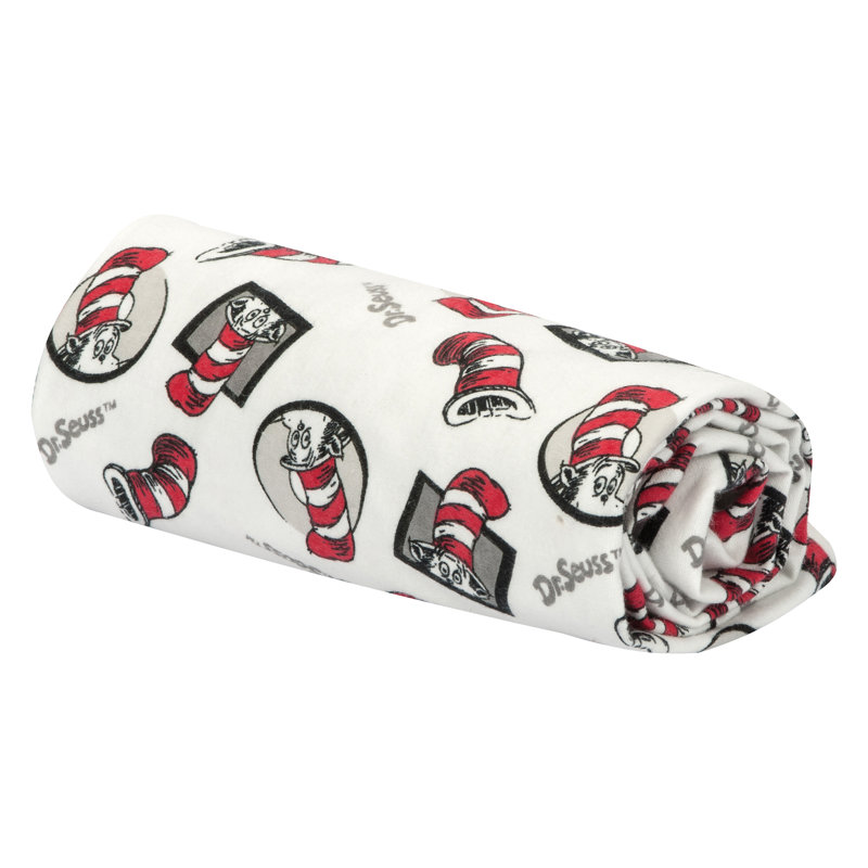 Trend Lab Dr Seuss Cat In The Hat Flannel Swaddle Blanket Wayfair