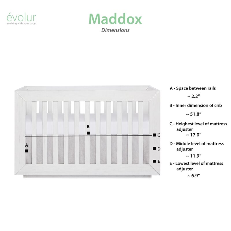 Evolur Maddox 3 In 1 Convertible Crib Wayfair