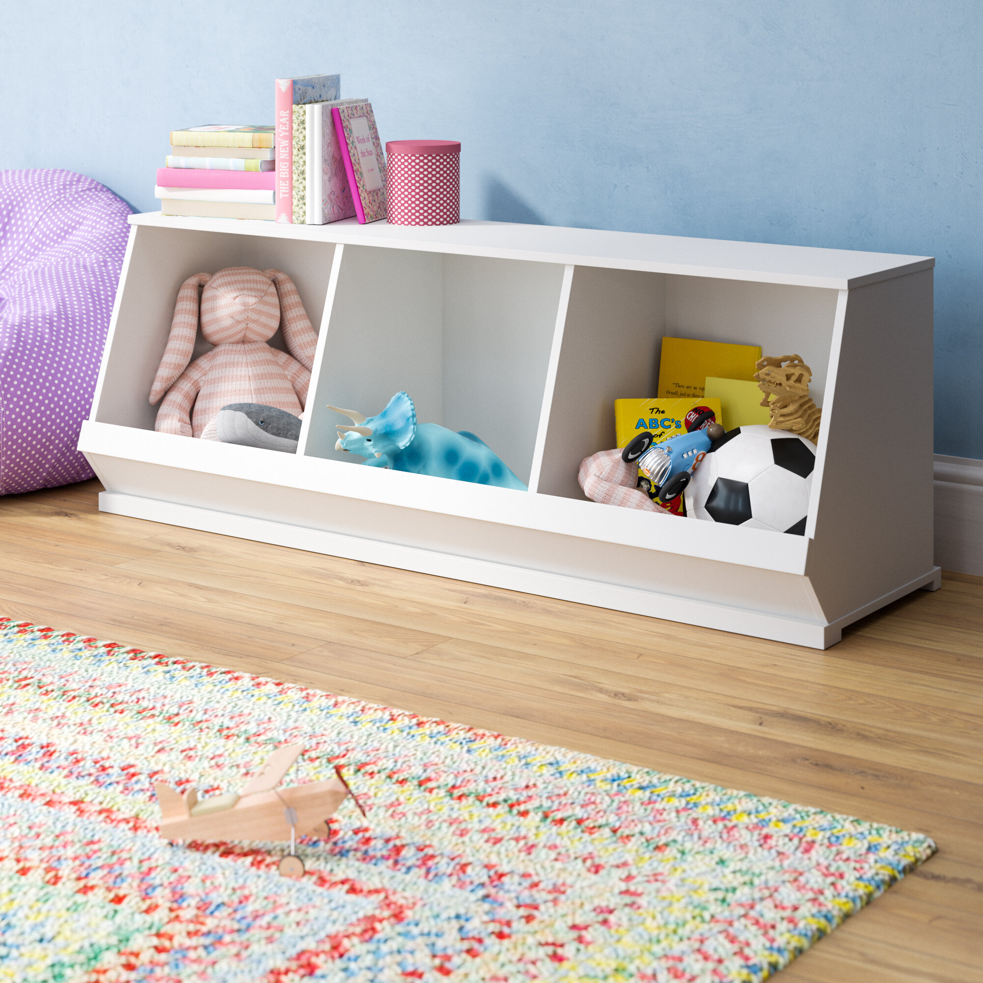 square wooden toy box