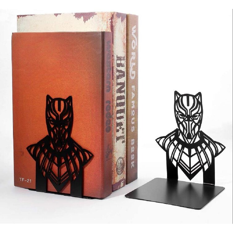 Metal Bookends for Shelves Book Stopper for Home/ Office Decor/ Shelves Bookends Superheros Decorative Non Skid Book Ends Stand Metal Bookend 