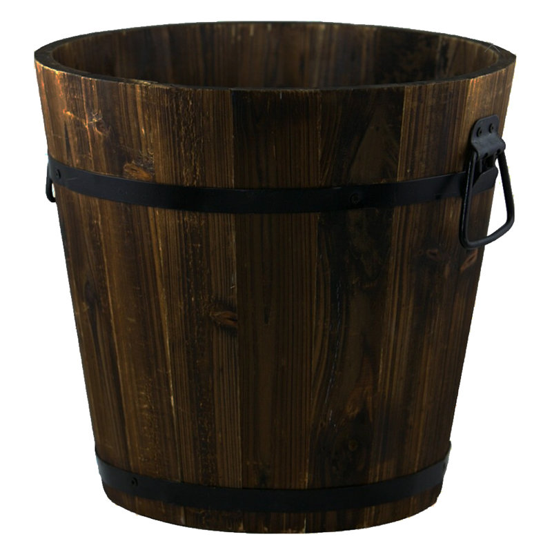 Rosalind Wheeler Mclennam Wood Barrel Planter &amp; Reviews